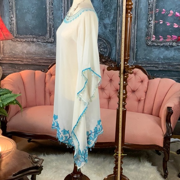 Cream/white sheer beach cover PIZAZZ - Picture 2 of 10